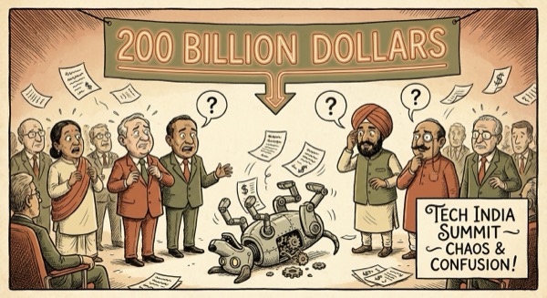 India's $200B AI Summit: Chaos, Robodogs, and Confusion