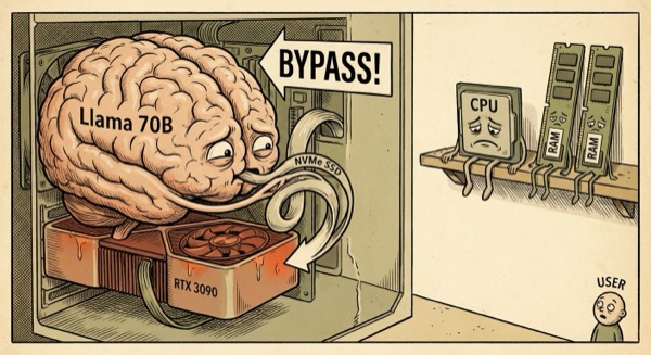 Llama 3.1 70B Runs on a Single RTX 3090—By Bypassing the CPU
